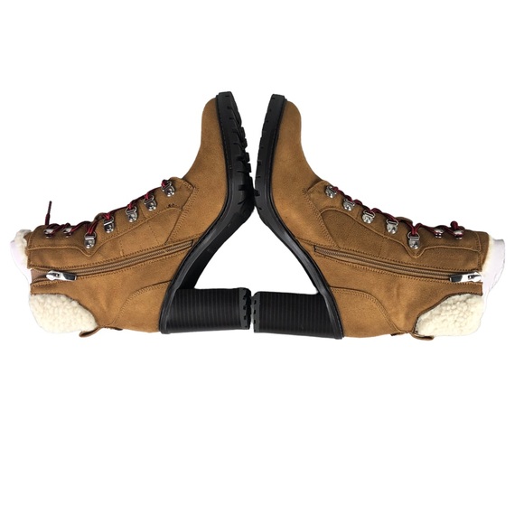 NINE WEST PEER Sherpa Cuff Block Heel Boots - Picture 8 of 11